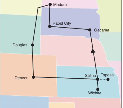 Black Hills / North Dakota Tour Map